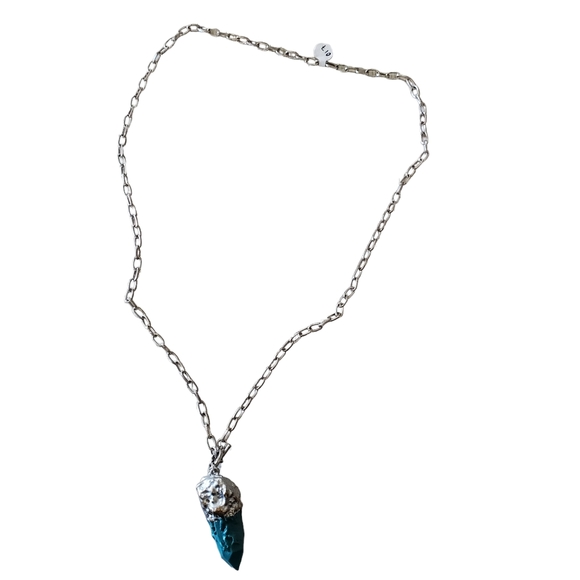 Jewelry - Silver Chain Faux Turquoise Stone Necklace